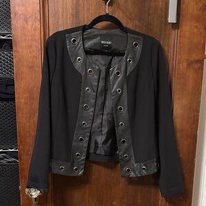Insight Black Blazer with Grommet Details